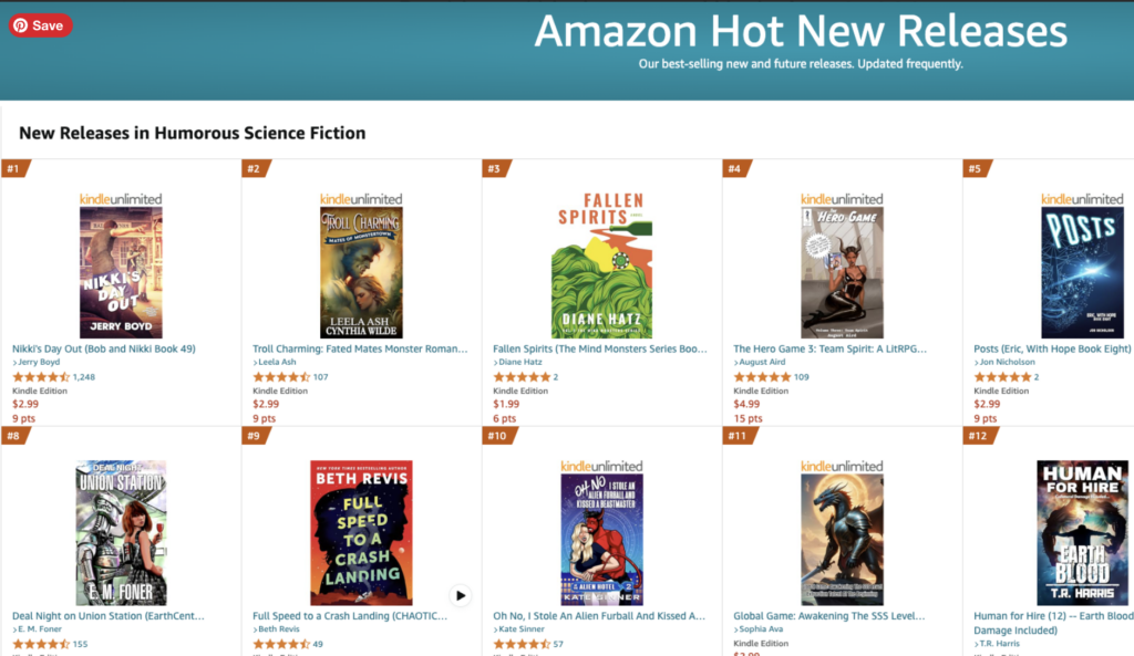 Fallen Spirits at No 3 on Amazon's Hot New Releases